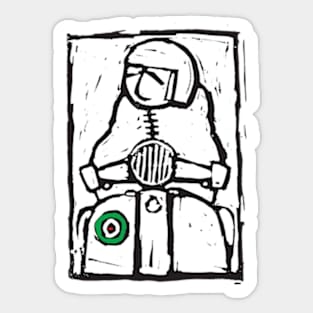 Classic Retro, Vintage,  Scooter, Scooterist, Scootering, Scooter Rider, Mod Art Sticker